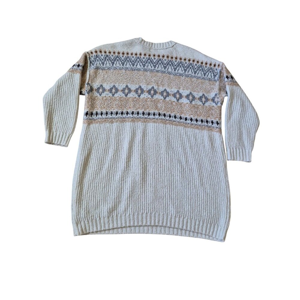 American Eagle Women's Size L Cable Knit Sweater Dress Fall Cozy Comfy Cream